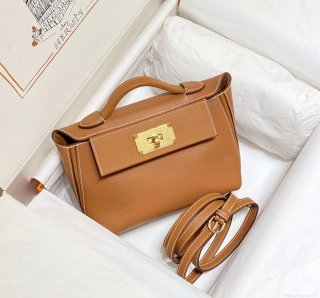 Hermes Mini 2424 Leather 21cm H230262 Brown