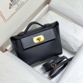 Hermes Mini 2424 Leather 21cm H230263 Black