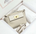 Hermes Mini Kelly 2424 Leather 21cm H230264 White