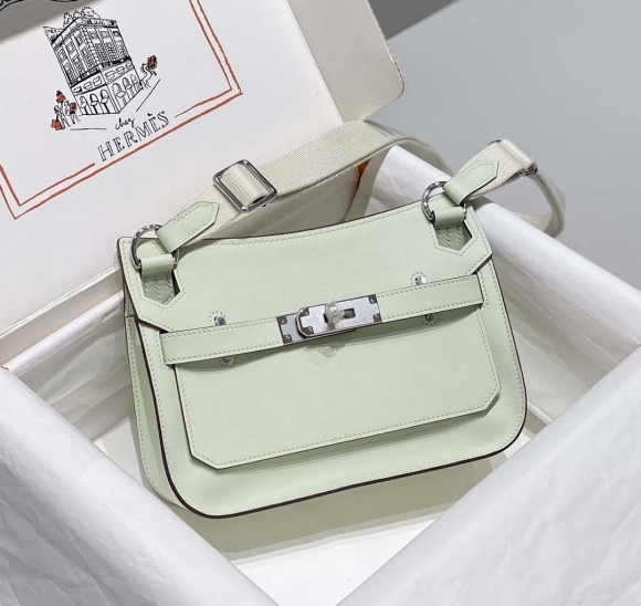 Hermes 316413 Jyspiere Leather Hermes bags Light Green H900919