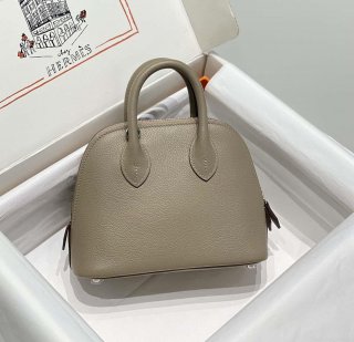 Hermes 316419 Bolide 1923 Mini Leather Bag Gray H900965