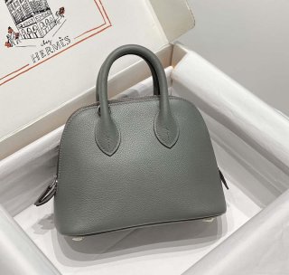 Hermes 316419 Bolide 1923 Mini Leather Bag Elephant Gray H900966