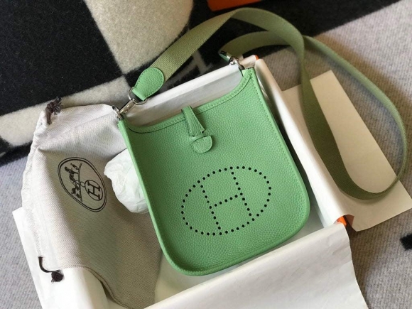 Hermes Evelyne Bag Designer Hermes Mini Crossbody Real Bag 20424 Green