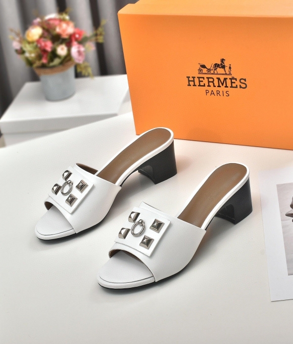 Hermes Women Shoes Designer Hermes Slippers Heel 60mm H70036