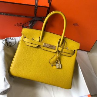 Hermes Birkin Designer Tote Bag Togo Leather 28338 Yellow