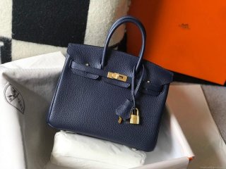 Hermes Birkin Designer Tote Bag Togo Leather 28341 Dark Blue