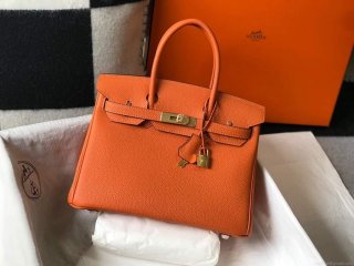 Hermes Birkin Designer Tote Bag Togo Leather 28342 Orange