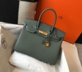 Hermes Birkin Designer Tote Bag Togo Leather 28346 Almond Green