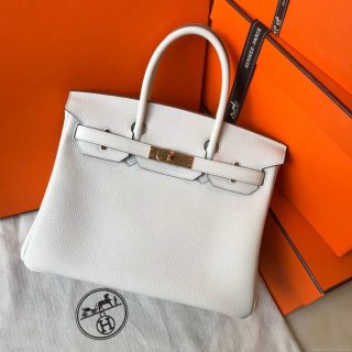 Hermes Birkin Handbags Designer Hermes Tote Bag Togo Leather 28331 White