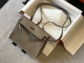 Hermes Kelly Danse 22cm Leather Bag 20356 Gray