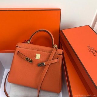 Hermes Kelly Danse 20313 Designer Tote Shoulder Strap Bag Orange