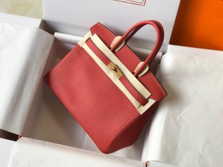 Hermes Birkin Designer Tote Bag Epsom Leather 28354 Red