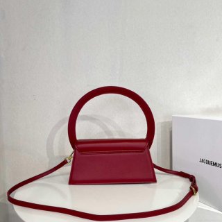 Jacquemus 213BA003 Le sac Rond Circle purse Wine Red