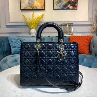 Dior M0566 Large Lady Dior Bag Black Cannage Lambskin