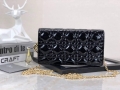 Dior S0204 Lady Dior Pouch Patent Cannage Calfskin Black