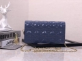 Dior S0204 Lady Dior Pouch Patent Cannage Calfskin Blue