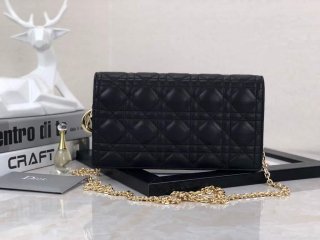 Dior S0204 Lady Dior Pouch Ultramatte Cannage Calfskin Black