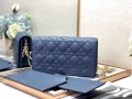 Dior S0204 Lady Dior Pouch Ultramatte Cannage Calfskin Blue