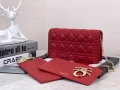 Dior S0204 Lady Dior Pouch Ultramatte Cannage Calfskin Red