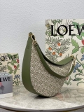 LOEWE A923PL9X01 Luna bag in Anagram jacquard and classic calfskin Green