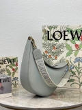 LOEWE A923PL9X07 Luna bag in satin calfskin and jacquard Ash Grey