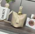 Loewe AANBBBMX01 Mini Pebble Bucket Bag in mellow calfskin Apricot