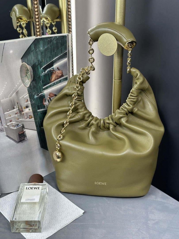 Loewe A914NCHX01 Small Squeeze bag in nappa lambskin Green