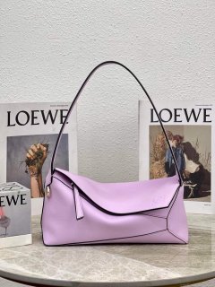 Loewe A510J67X01 Puzzle Hobo Bag in Nappa Calfskin Bloom Orchid