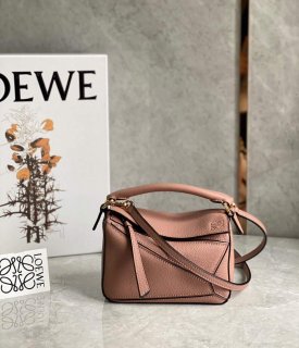 Loewe A510U95X37 Mini Puzzle Bag in Soft Grained Calfskin Dark Blush