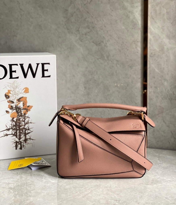 Loewe A510S21X67 Small Puzzle Bag in Soft Grained Calfskin Dark Blush