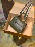 LV M58928 Louis Vuitton Cluny Mini Handbag Brown Green