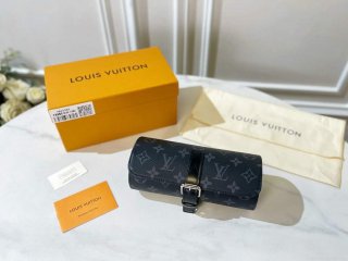 Louis Vuitton 3 Watch Case Monogram Eclipse Canvas M43385