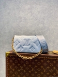 LV M81399 Louis Vuitton Wallet On Strap Bubblegram Glacier Blue