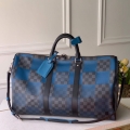 LV N40410 Louis Vuitton Keepall Bandouliere 50 Travel Bag Blue