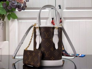 LV M81489 Louis Vuitton Nano Bucket Bag White