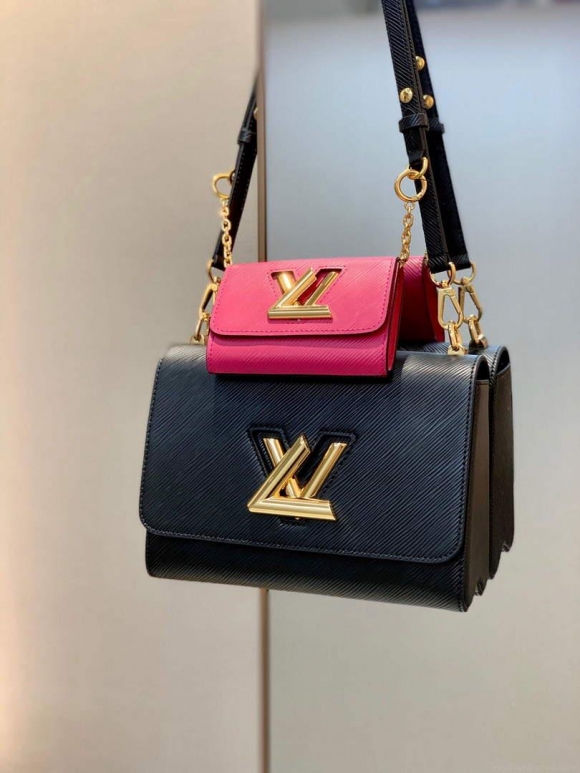 LV M59885 Louis Vuitton Twist MM Handbag Black