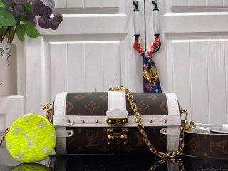 LV M81485 Louis Vuitton Papillon Trunk Handbag White