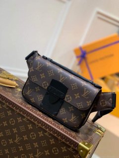 LV M45807 Louis Vuitton S Lock Sling Bag Black