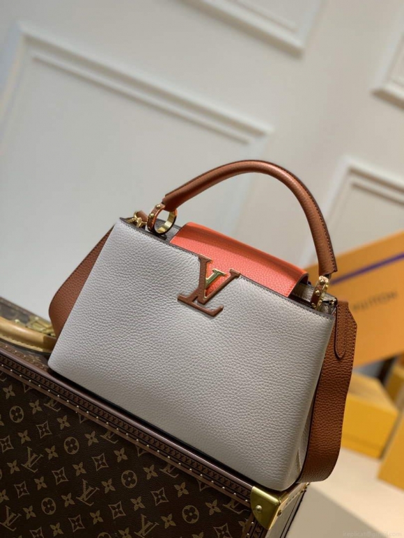 LV M57904 Louis Vuitton Capucines BB Handbag Apricot and Orange