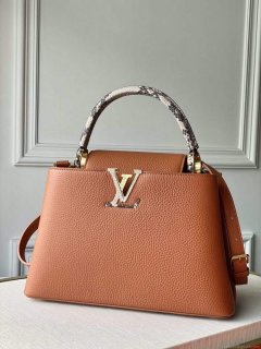 LV N97980 Louis Vuitton Capucines MM Bag Brown