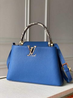 LV N98388 Louis Vuitton Capucines MM Handbag Blue