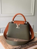 LV M57522 Louis Vuitton Capucines BB Handbag Green and Brown