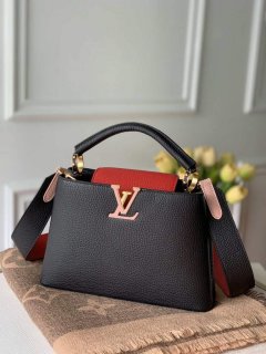 LV M57518 Louis Vuitton Capucines BB Handbag Black and Red