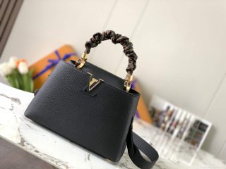 LV M58732 Louis Vuitton Capucines MM Handbag Black