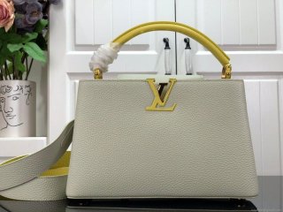 LV M48865 Louis Vuitton Capucines Mini BB Handbag M59468 Snow White and Cedrat