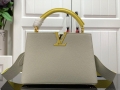 LV M59468 Louis Vuitton Capucines BB Handbag Snow White and Cedrat