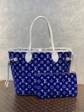 Louis Vuitton LV M46220 Neverfull MM Tote Bag Blue