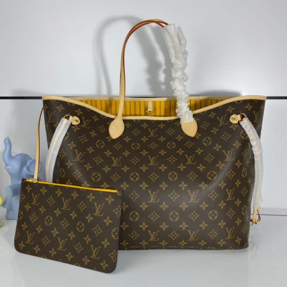 Louis Vuitton LV M40992 Neverfull GM Monogram Canvas Yellow