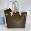 Louis Vuitton LV M41178 Neverfull MM Monogram Canvas Pivoine Pink