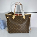 Louis Vuitton LV M41177 Neverfull MM Monogram Canvas Cerise Red